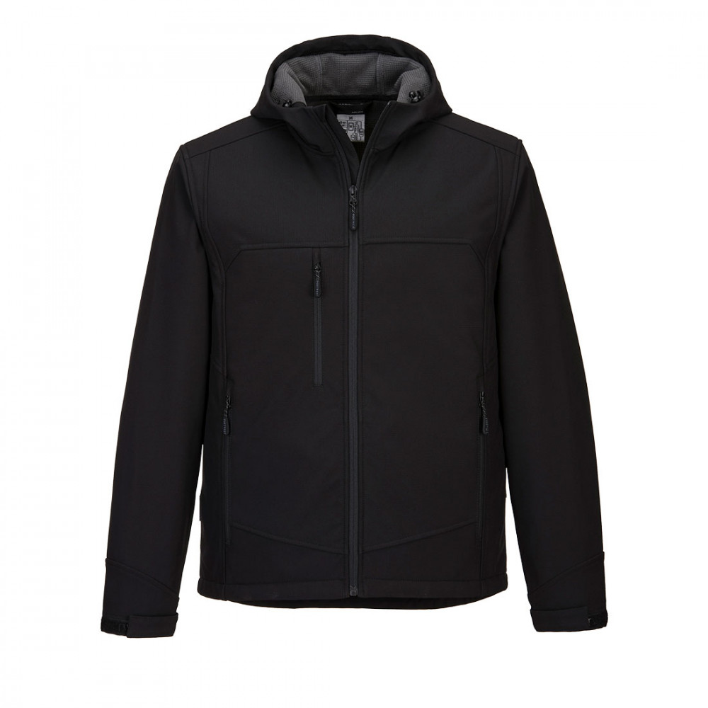 Portwest KX362 kapucnis softshell kabát fekete színben