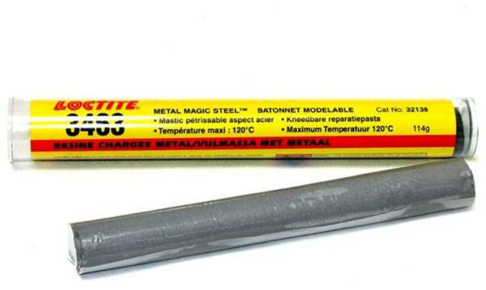 Loctite EA 3463 fémtöltésű kétkomponensű gyurma "mágikus fém" Loctite EA 3463 fémtöltésű kétkomponensű gyurma "mágikus fém"