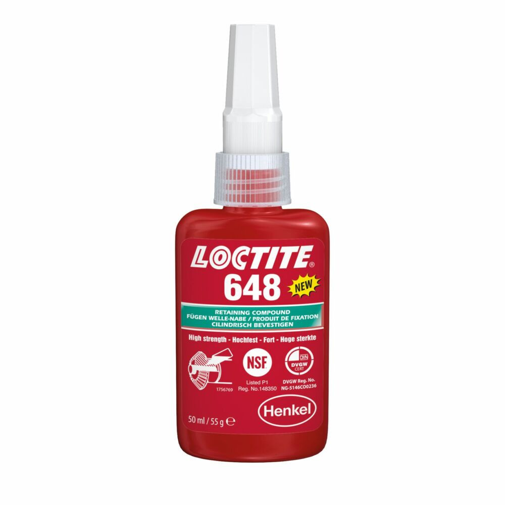 Loctite 648 Nagy szilárdságú olajtűrő és hőálló rögzítő 50 ml